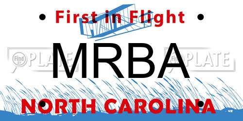 MRBA North Carolina License Plate