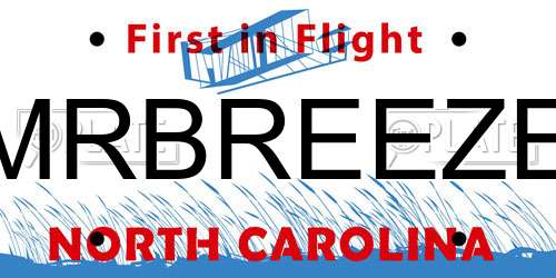 MRBREEZE North Carolina License Plate