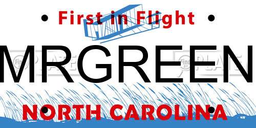 MRGREEN North Carolina License Plate