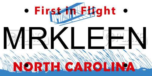 MRKLEEN North Carolina License Plate