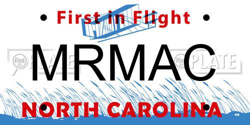 MRMAC North Carolina License Plate