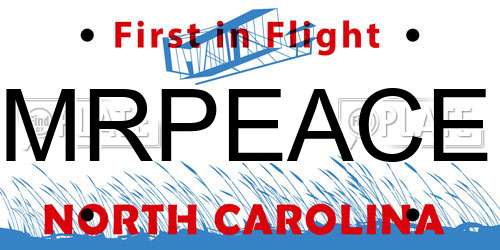 MRPEACE North Carolina License Plate