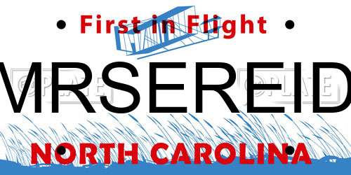 MRSEREID North Carolina License Plate