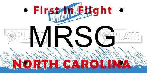 MRSG North Carolina License Plate
