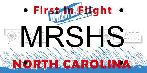 MRSHS North Carolina License Plate