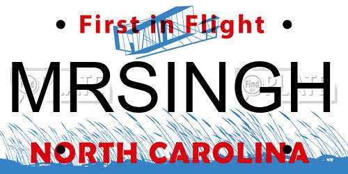MRSINGH North Carolina License Plate