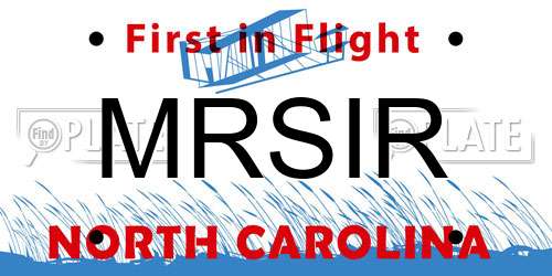 MRSIR North Carolina License Plate