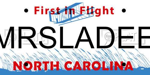 MRSLADEE North Carolina License Plate