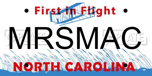 MRSMAC North Carolina License Plate