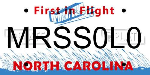 MRSS0L0 North Carolina License Plate