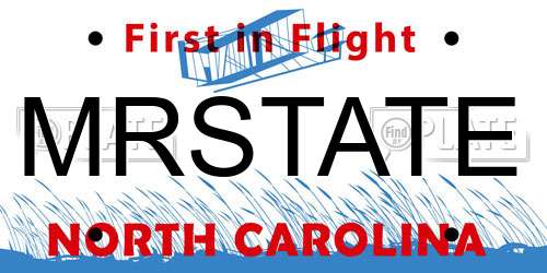 MRSTATE North Carolina License Plate