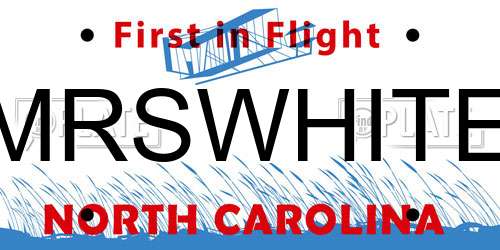 MRSWHITE North Carolina License Plate
