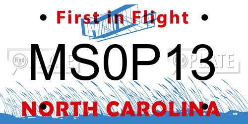 MS0P13 North Carolina License Plate