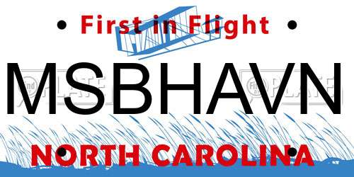 MSBHAVN North Carolina License Plate