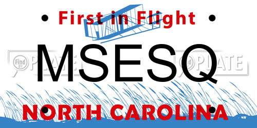 MSESQ North Carolina License Plate