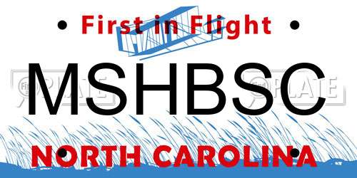 MSHBSC North Carolina License Plate