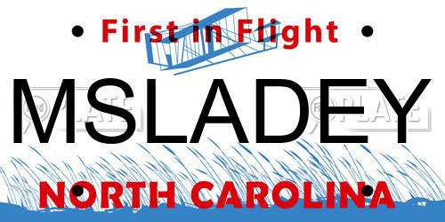 MSLADEY North Carolina License Plate