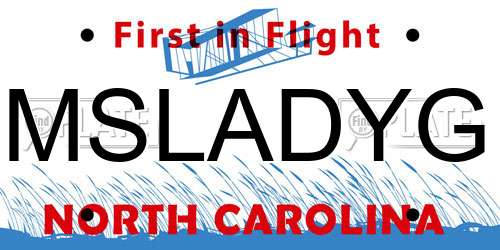 MSLADYG North Carolina License Plate