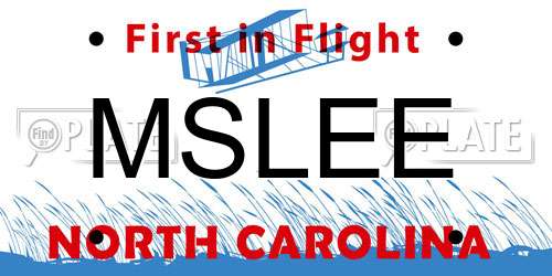 MSLEE North Carolina License Plate