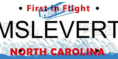 MSLEVERT North Carolina License Plate