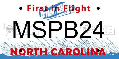 MSPB24 North Carolina License Plate