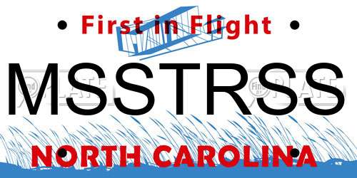 MSSTRSS North Carolina License Plate