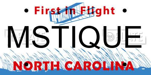 MSTIQUE North Carolina License Plate