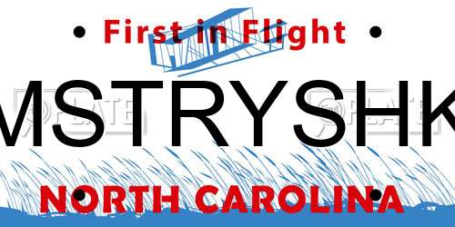 MSTRYSHK North Carolina License Plate