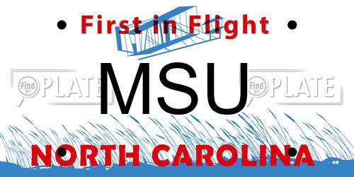 MSU North Carolina License Plate