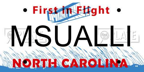 MSUALLI North Carolina License Plate