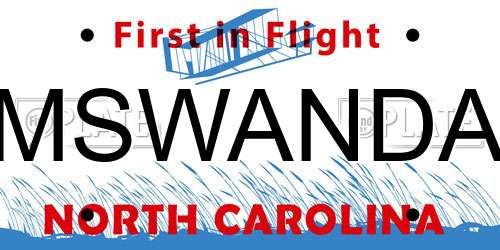 MSWANDA North Carolina License Plate