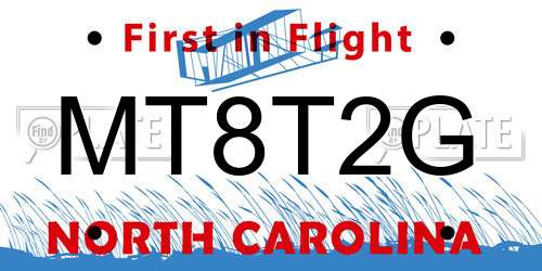 MT8T2G North Carolina License Plate