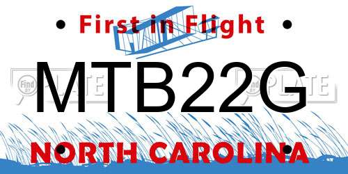 MTB22G North Carolina License Plate
