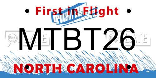 MTBT26 North Carolina License Plate