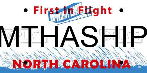 MTHASHIP North Carolina License Plate