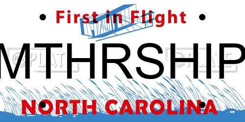 MTHRSHIP North Carolina License Plate