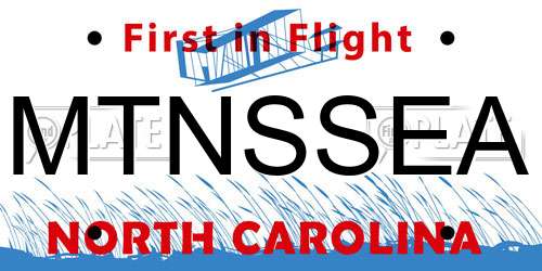 MTNSSEA North Carolina License Plate
