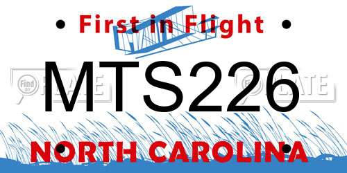 MTS226 North Carolina License Plate