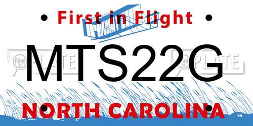 MTS22G North Carolina License Plate
