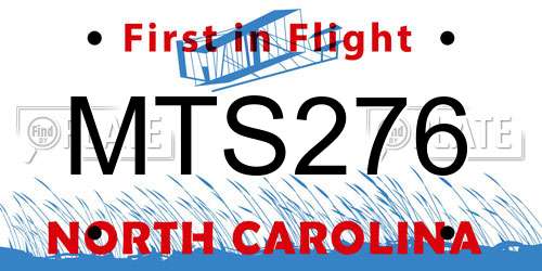 MTS276 North Carolina License Plate