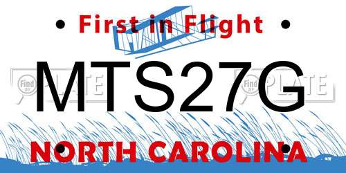 MTS27G North Carolina License Plate