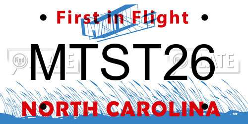 MTST26 North Carolina License Plate