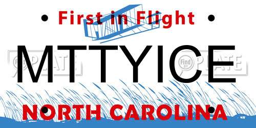 MTTYICE North Carolina License Plate
