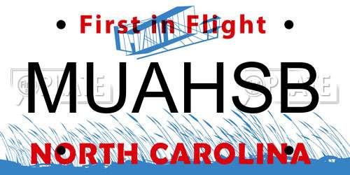 MUAHSB North Carolina License Plate