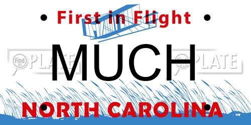 MUCH North Carolina License Plate