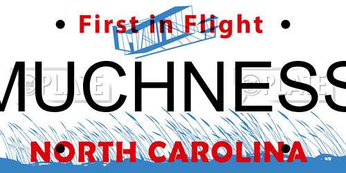 MUCHNESS North Carolina License Plate