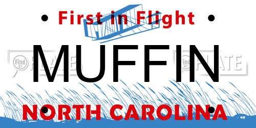 MUFFIN North Carolina License Plate