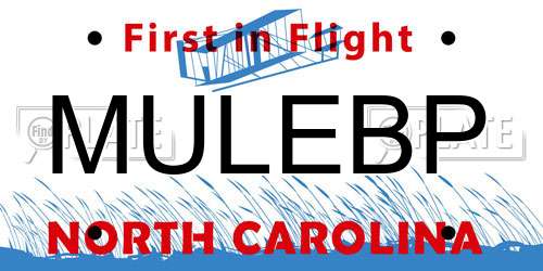 MULEBP North Carolina License Plate