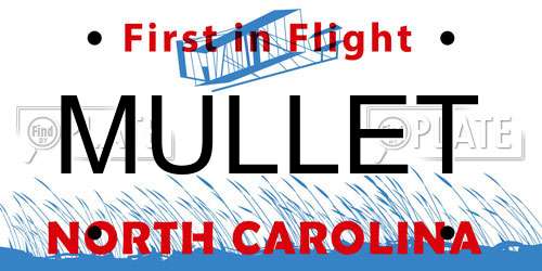 MULLET North Carolina License Plate