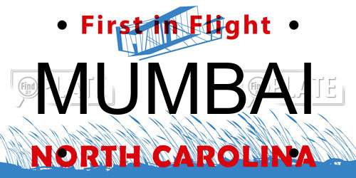 MUMBAI North Carolina License Plate